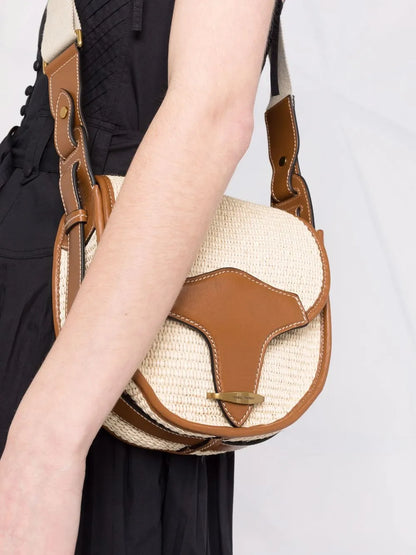 ISABEL MARANTBotsy leather-trim crossbody bag