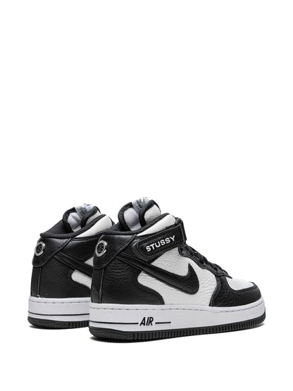 Nike X St sy Air Force 1 Mid Light Bone Black Sneakers floriamart.shop