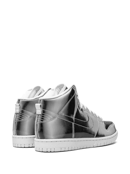 Nike X Clot Dunk High Metallic Silver Sneakers floriamart.shop