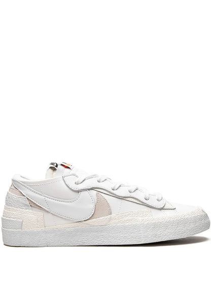 Nike X Sacai Blazer Low White Patent Leather Sneakers floriamart.shop