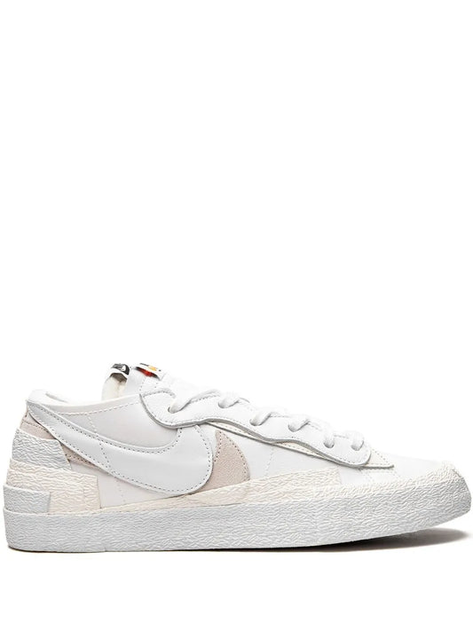 Nike X Sacai Blazer Low White Patent Leather Sneakers floriamart.shop