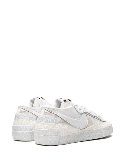 Nike X Sacai Blazer Low White Patent Leather Sneakers floriamart.shop