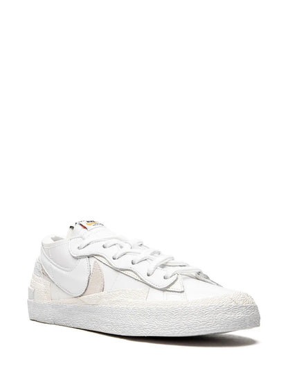 Nike X Sacai Blazer Low White Patent Leather Sneakers floriamart.shop