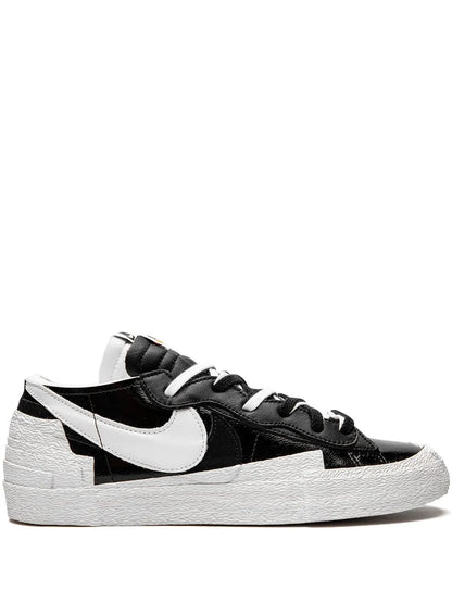 Nike X Sacai Blazer Low Black Patent Leather Sneakers floriamart.shop
