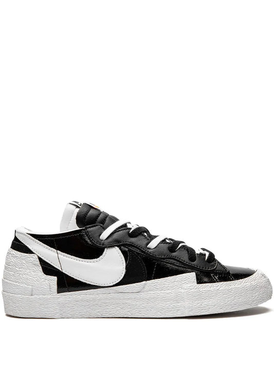 Nike X Sacai Blazer Low Black Patent Leather Sneakers floriamart.shop