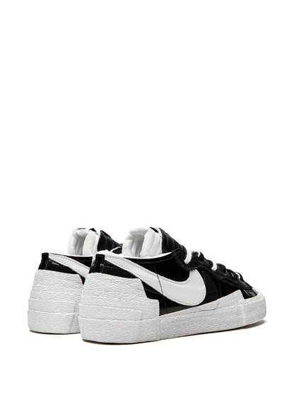 Nike X Sacai Blazer Low Black Patent Leather Sneakers floriamart.shop