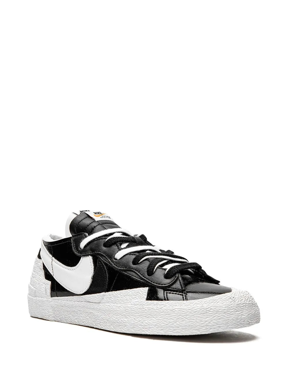 Nike X Sacai Blazer Low Black Patent Leather Sneakers floriamart.shop
