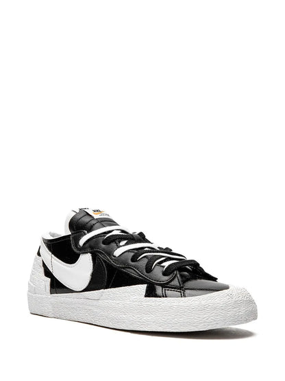 Nike X Sacai Blazer Low Black Patent Leather Sneakers floriamart.shop