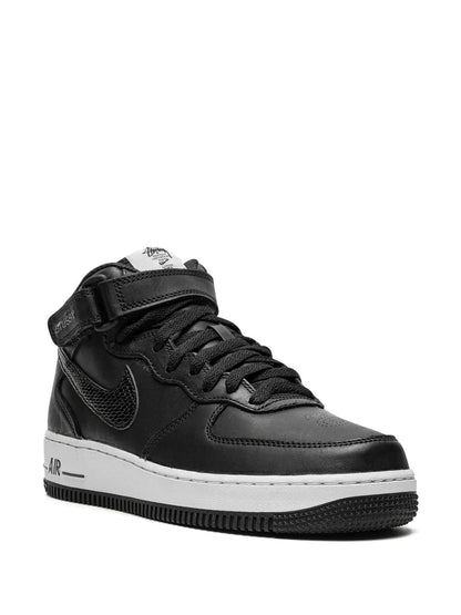 Nike X Stussy Air Force 1 Mid Black Sneakers floriamart.shop