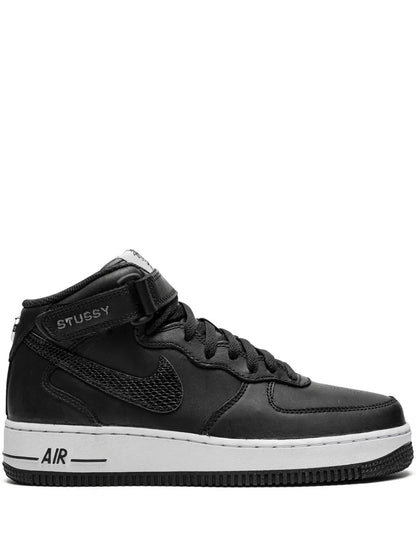Nike X Stussy Air Force 1 Mid Black Sneakers floriamart.shop