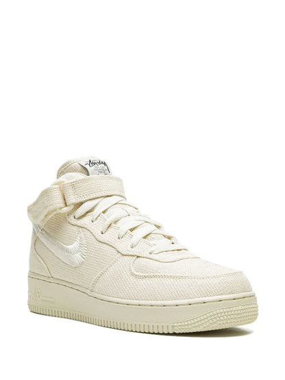 Nike X Stussy Air Force 1 Mid Fossil Sneakers floriamart.shop