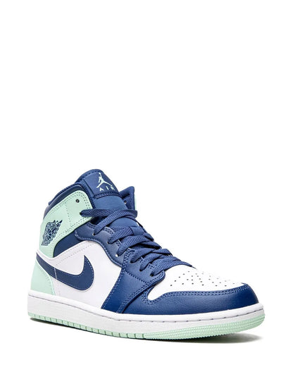 Air Jordan 1 Mid Blue Mint Sneakers