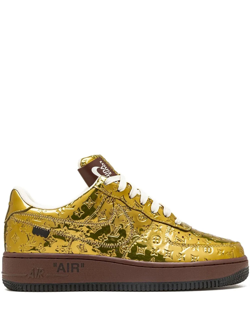 Nike X Louis Vuitton Air Force 1 Low Virgil Abloh - Metallic Gold Sneakers floriamart.shop