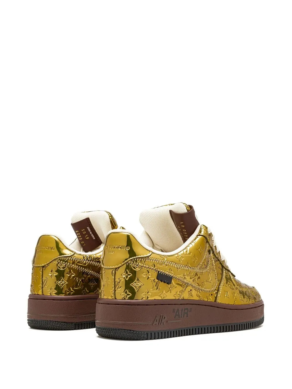 Nike X Louis Vuitton Air Force 1 Low Virgil Abloh - Metallic Gold Sneakers floriamart.shop
