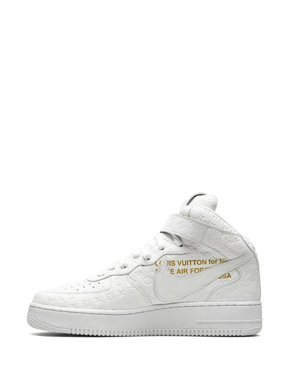Nike X Louis Vuitton X Virgil Abloh Air Force 1 Mid White/White Sneakers floriamart.shop