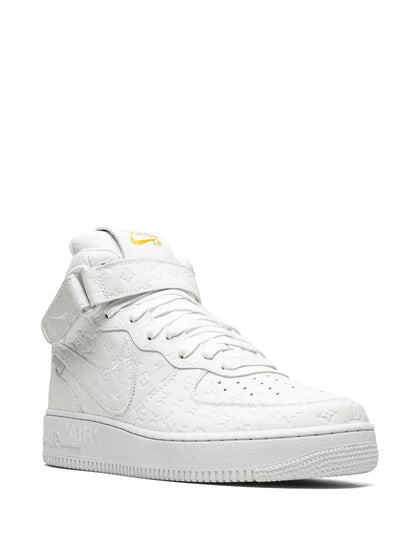 Nike X Louis Vuitton X Virgil Abloh Air Force 1 Mid White/White Sneakers floriamart.shop
