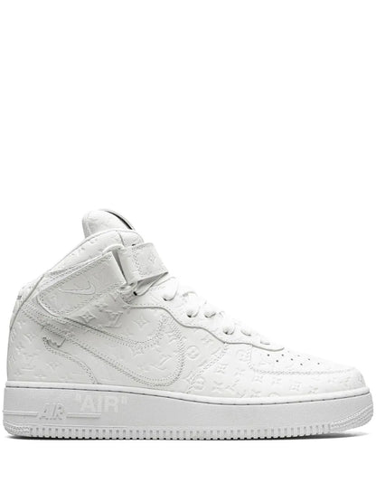 Nike X Louis Vuitton X Virgil Abloh Air Force 1 Mid White/White Sneakers floriamart.shop