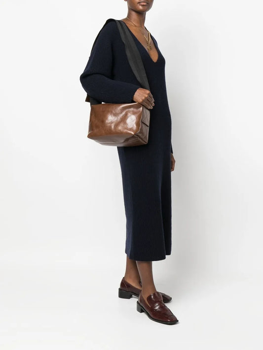 Uma Wangembossed-logo detail shoulder bag