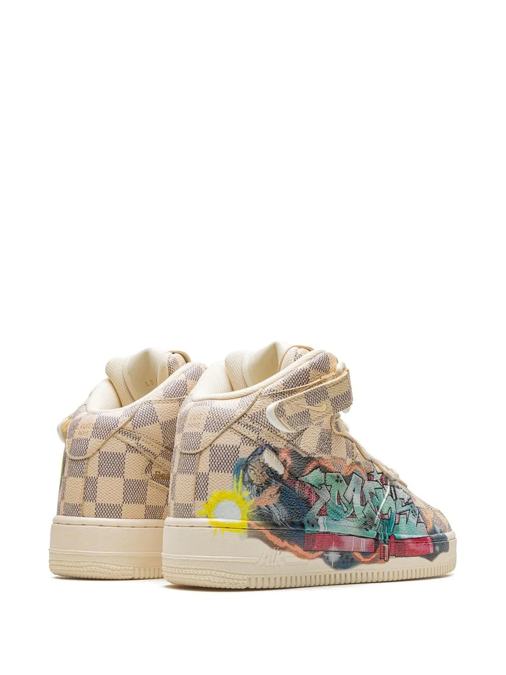 Nike X Louis Vuitton Air Force 1 Mid Virgil Abloh - Graffiti Sneakers floriamart.shop