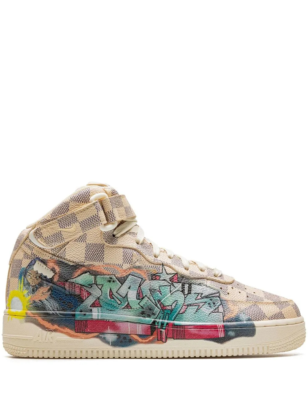 Nike X Louis Vuitton Air Force 1 Mid Virgil Abloh - Graffiti Sneakers floriamart.shop