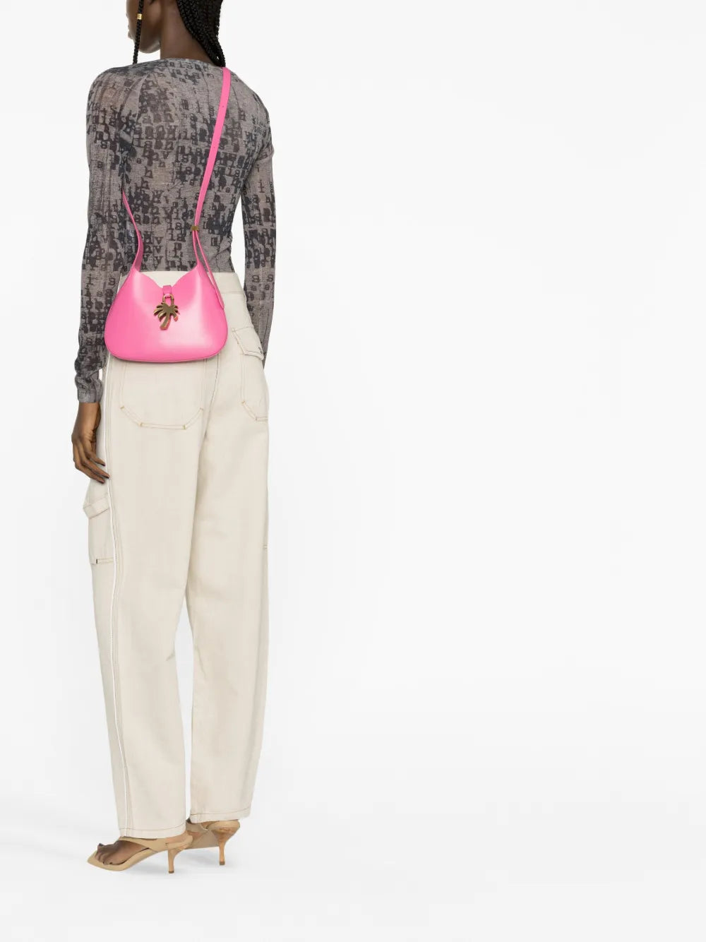 Palm AngelsHobo leather shoulder bag