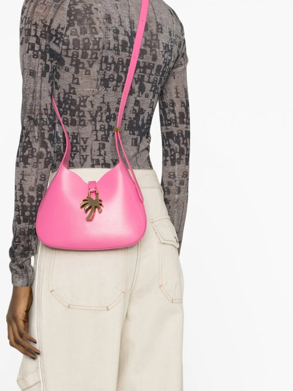 Palm AngelsHobo leather shoulder bag