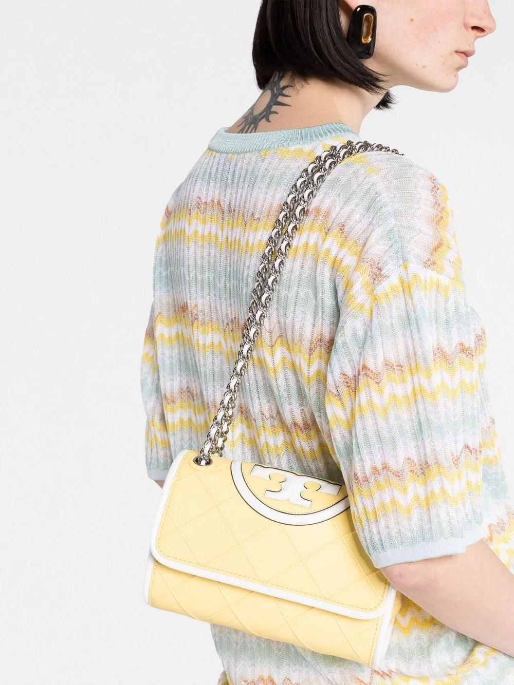 Tory Burchembossed and quilted cross-body bag