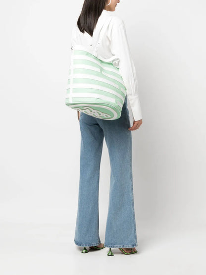 Casadeistripe-pattern leather tote bag