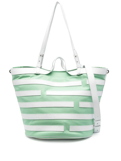 Casadeistripe-pattern leather tote bag
