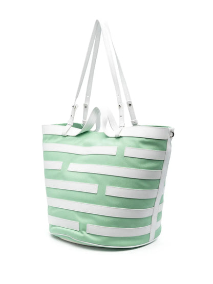 Casadeistripe-pattern leather tote bag
