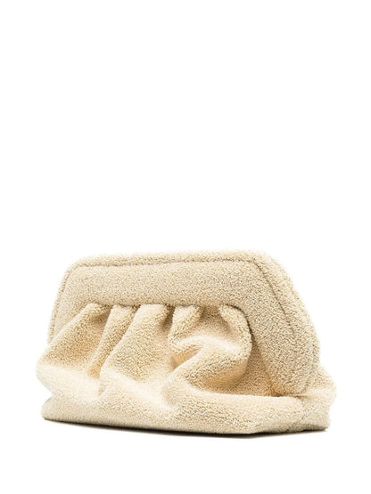 Themoire-fur clutch bag