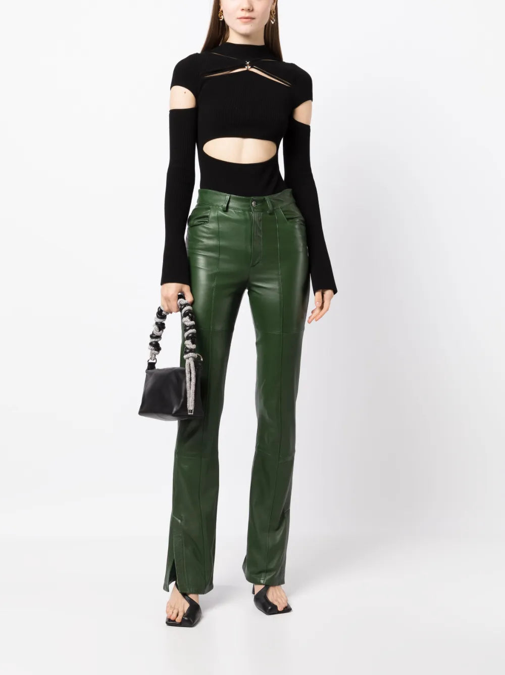 Karacrystal-embellished shoulder bag