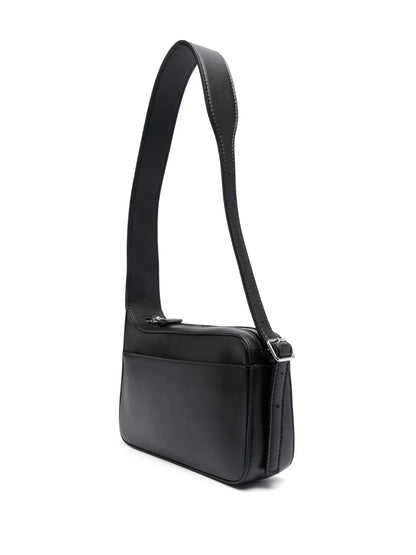 Courreszipped leather shoulder bag