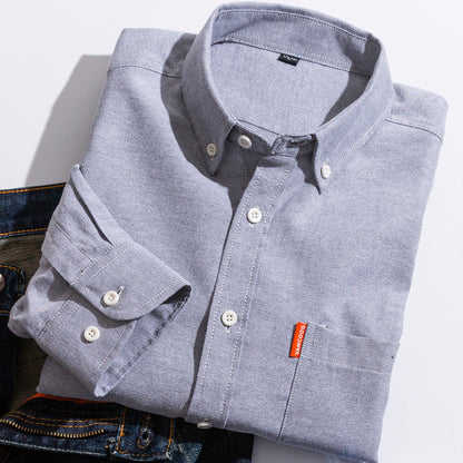 Pure Cotton Washed Oxford Woven Shirts Men floriamart