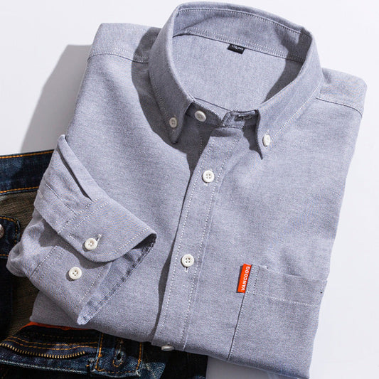 Pure Cotton Washed Oxford Woven Shirts Men floriamart