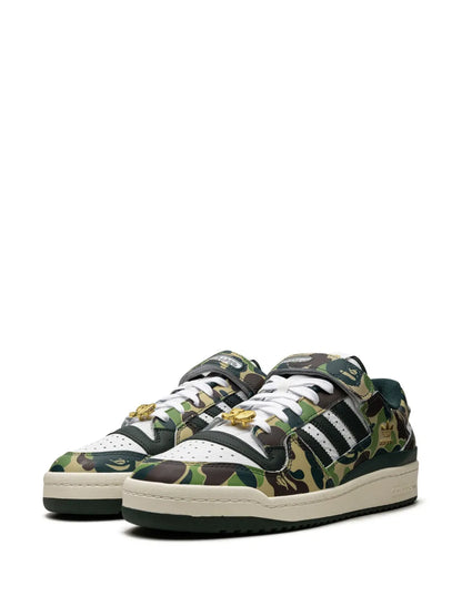 adidas X Bape Forum 84 Low 30Th Anniversary Green Camo Sneakers