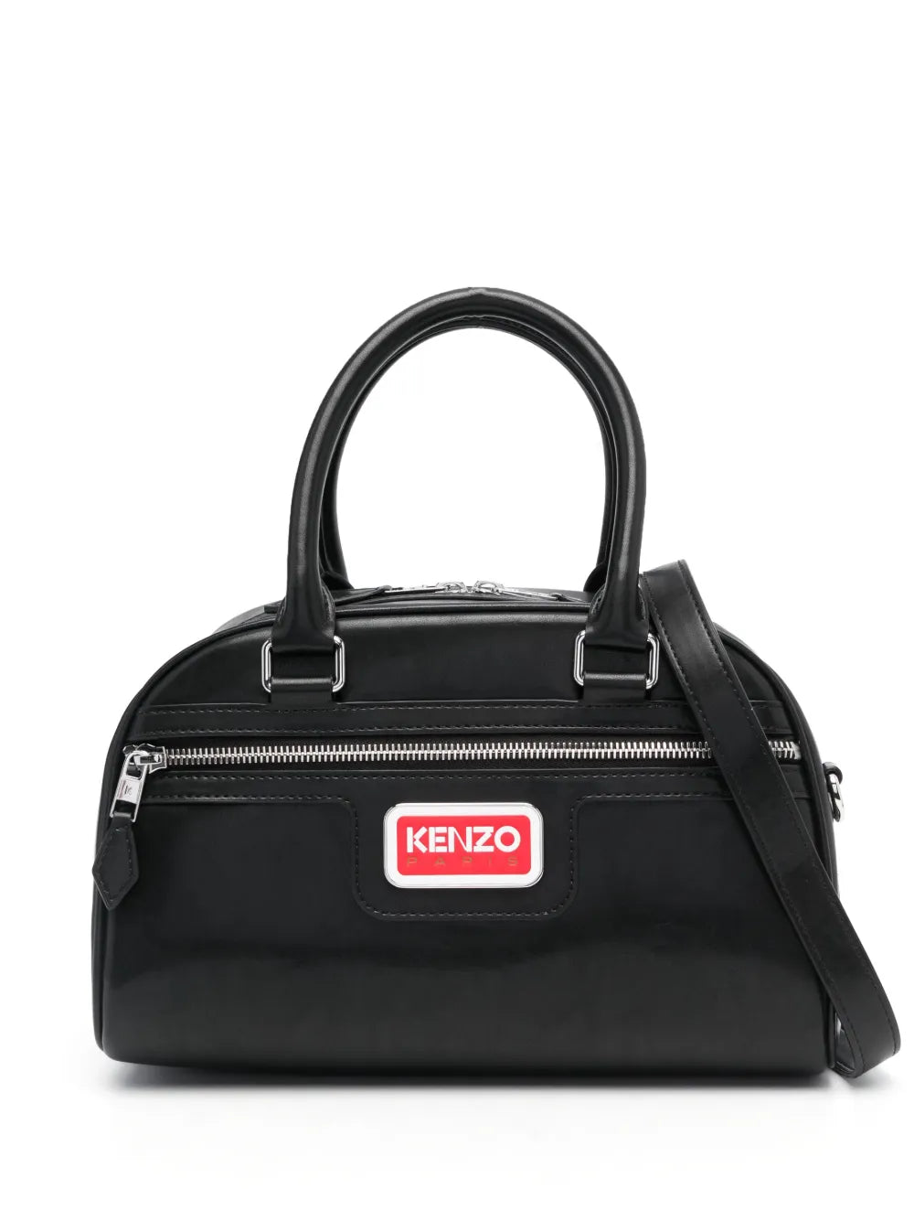 Kenzologo-plaque faux-leather tote bag