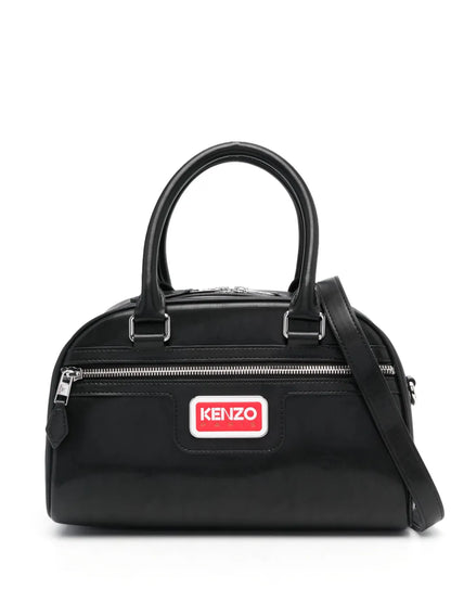 Kenzologo-plaque faux-leather tote bag