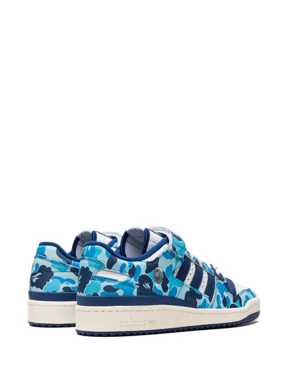 adidas Forum 84 Low Bape 30Th Anniversary Blue Camo Sneakers Floriamart