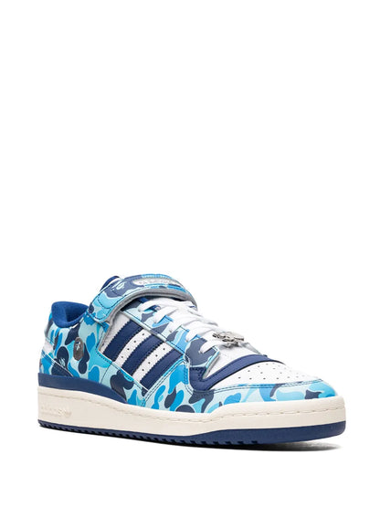 adidas Forum 84 Low Bape 30Th Anniversary Blue Camo Sneakers Floriamart