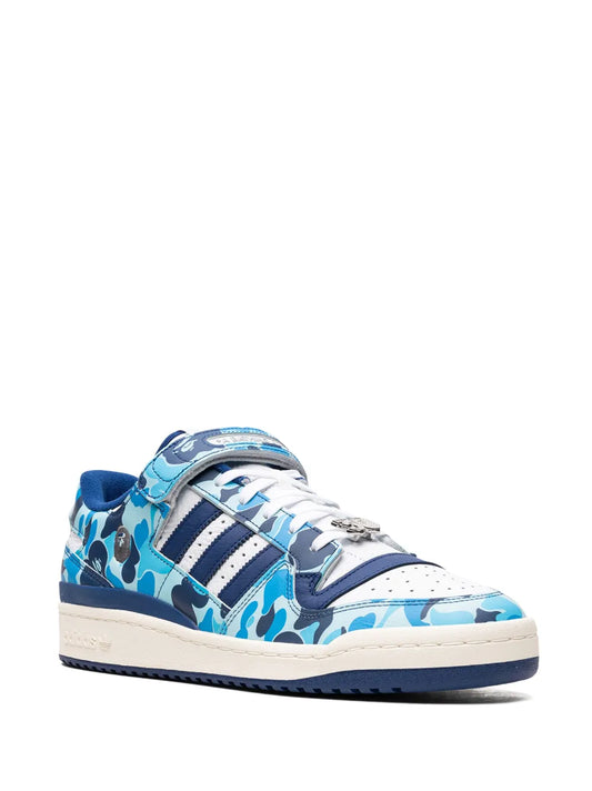 adidas Forum 84 Low Bape 30Th Anniversary Blue Camo Sneakers Floriamart