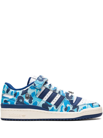 adidas Forum 84 Low Bape 30Th Anniversary Blue Camo Sneakers Floriamart