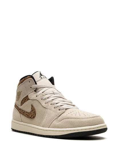 Air Jordan 1 Mid Brown Elephant Sneakers