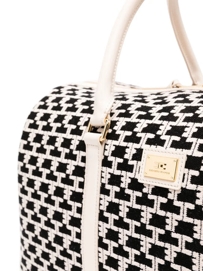Elisabetta FranchiWeekender monogram-jacquard bag