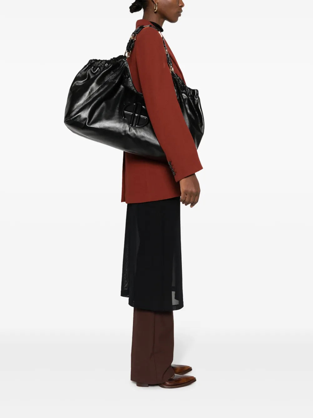 ANINE BINGlogo-embossed leather tote bag