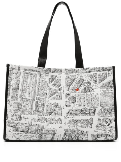 agn b. Map of Paris screen-print tote bag floriamart.shop