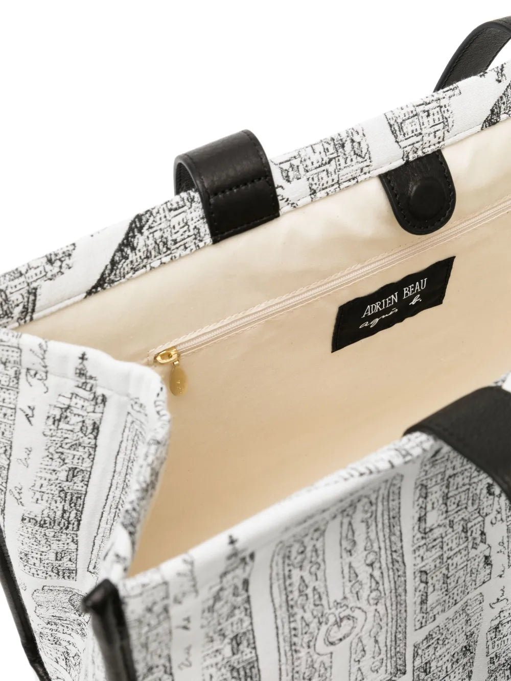 agn b. Map of Paris screen-print tote bag floriamart.shop