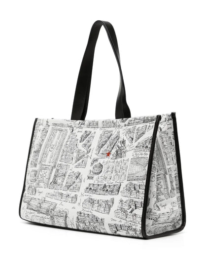 agn b. Map of Paris screen-print tote bag floriamart.shop