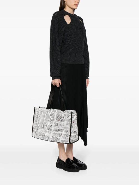 agn b. Map of Paris screen-print tote bag floriamart.shop