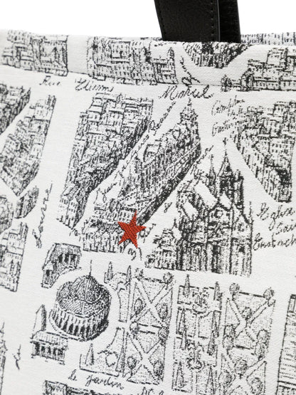 agn b. Map of Paris screen-print tote bag floriamart.shop